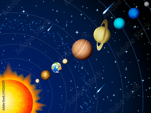 Nowoczesny obraz na płótnie Solar system