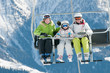 Ski lift - family  on ski vacation