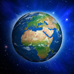 Wall Mural - Planet Earth showing Europe and Africa