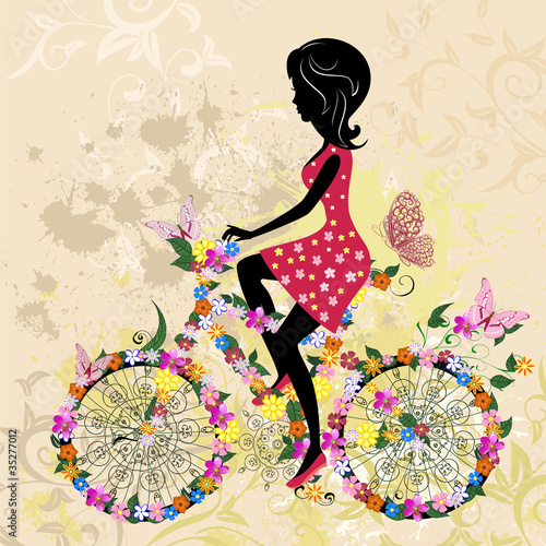 rysunkowa-dziewczynka-na-kolorowym-kwiatowym-rowerze