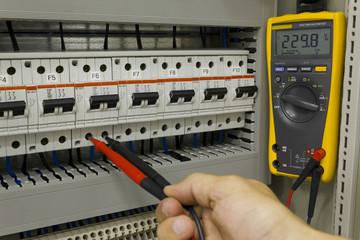 Wall Mural - Electrical engineer at work