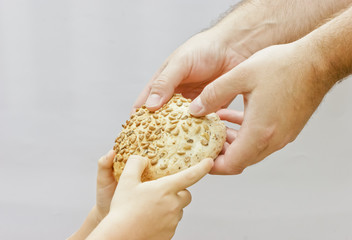 Sharing bread.