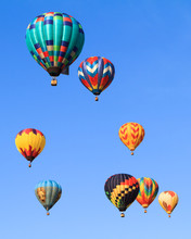 Hot Air Balloons Over Blue Sky