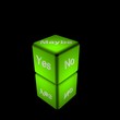 3d Illustration of a green cube dice
