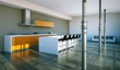 Wohndesign - Küche im Loft orange