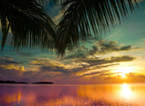 Fototapeta Zachód słońca - Bliss Hawaii Beach