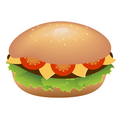 Wall Mural - Hamburger with cheese and tomatoes