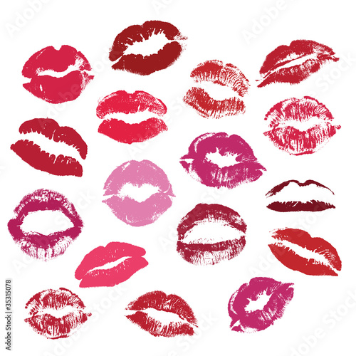 Fototapeta na wymiar collection of kisses