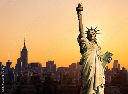 Naklejka - mata magnetyczna na lodówkę New York statue de la Liberté