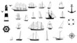 Segelboote und Segelschiffe Set