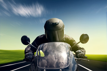 Fotobehang - speeding motorbike