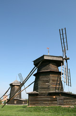 Old wooden windmill in Suzdal Russia