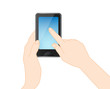 © and4me - Mobile phone With hand, vector