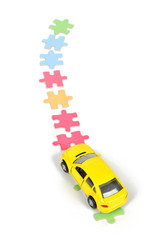 Poster - Puzzle and toy car