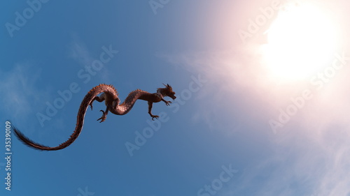 Obraz na płótnie canvas trzyczęściowy "tryptyk" Dragon