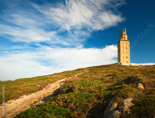 Board z aluminiowym obramowaniem Torre Herkulesa, Hiszpania