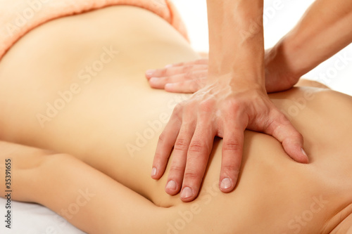 Obraz w ramie massage woman young beautiful isolated on white