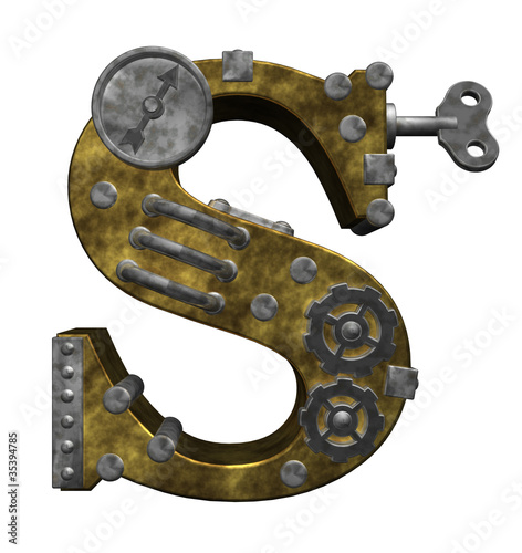 Obraz na płótnie canvas dwuczęściowy "dyptyk" Steampunk litera s