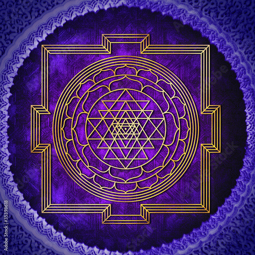 Board z aluminiowym obramowaniem Sri yantra