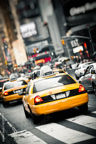 Naklejka - mata magnetyczna na lodówkę New York taxis