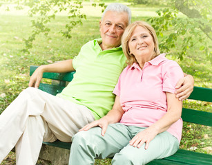 Happy senior couple relaxed