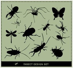 Wall Mural - insect vector set