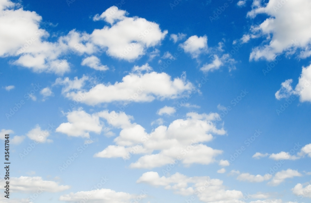 Beautiful summer clouds - blue sky - obrazy, fototapety, plakaty 