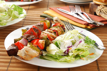 Poster - Shish kebabs and salad