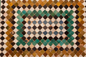 Wall Mural - Alhambra de Granada. Ceramic mosaic from Comares facade