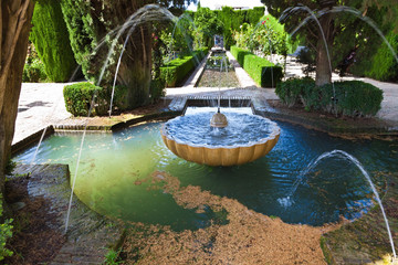 Fototapete - Alhambra de Granada. Lower gardens of the Generalife