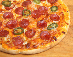 Sticker - Pepperoni pizza with green chillies