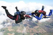 Two Skydivers In Freefall