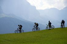 Mountainbiker In Den Alpen