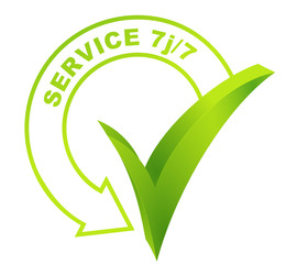 Poster - service 7 jours sur 7  sur symbole validé vert