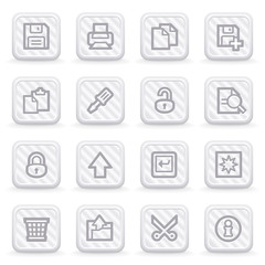 Poster - Document web icons on gray buttons, set 1.