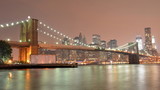 Fototapeta  - Red Brooklyn Bridge