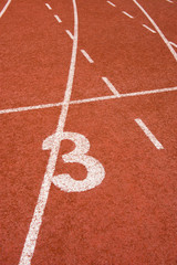 Sticker - Number three on the start of a running track