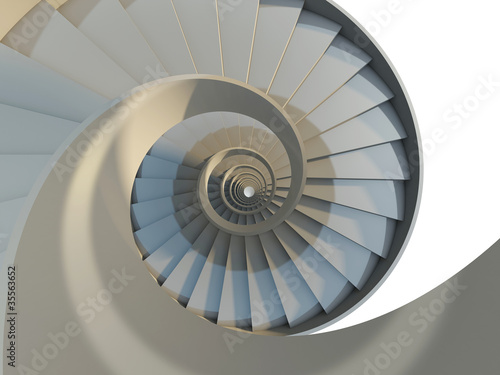 Fototapeta na wymiar Abstract endless spiral staircase