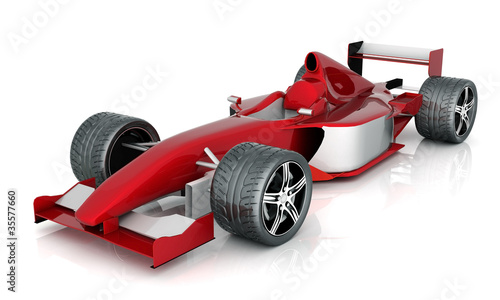 Naklejka ścienna image red sports car on a white background