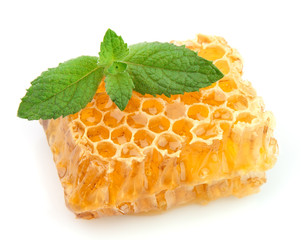 Poster - Honey honeycombs with mint