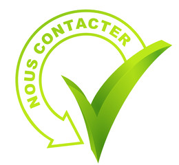Poster - nous contacter sur symbole validé vert