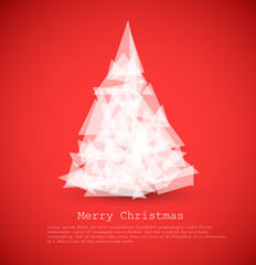 Wall Mural - vector modern card with abstract white christmas tree