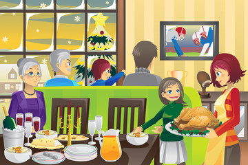 Poster - Thanksgiving family dinner