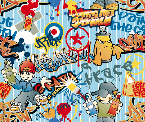 Plakat na zamówienie graffiti seamless vector pattern