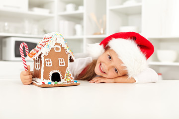 Little girl preparing for christmas