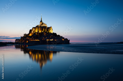 Obraz na płótnie canvas czteroczęściowy "tetraptyk" Mont Saint Michel, Francja