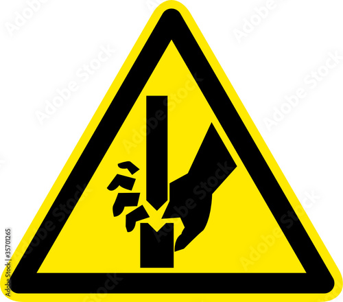 Warnschild Warnzeichen Handverletzung Schnittverletzung 
