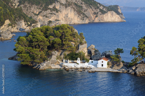 Obraz na płótnie canvas czteroczęściowy "tetraptyk" Wyspa panagia, parga, grecja