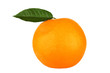 ripe orange with leaf