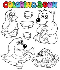 Poster - Coloring book winter topic 1